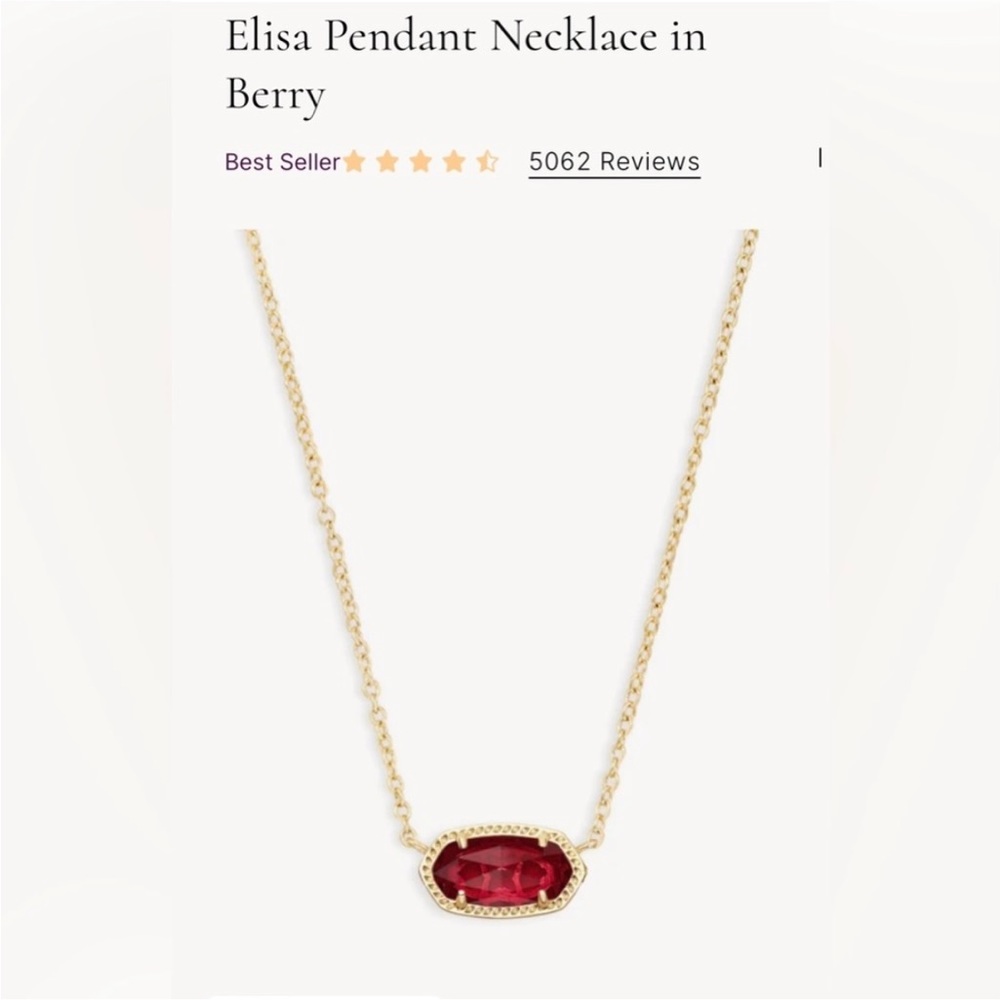 Kendra Scott Elisa gold berry red pendant necklace